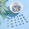 BENECREAT 60Pcs 6 Style Rack Plating Rainbow Color Alloy Beads FIND-BC0002-74-5