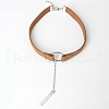 Peru Velvet Choker Alloy Rectangle Pendant Necklaces for Women FS-WGDB652-04-2