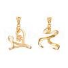 2Pcs 2 Styles Brass Pendant Cabochon Settings KK-HS0001-20G-1