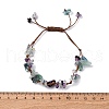 Adjustable Natural Fluorite Braided Bead Bracelets for Women BJEW-U035-02I-5