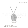 Fashionable Stainless Steel Oval with Lotus Leaf Pendant Necklaces for Women's Daily Wear YG0562-2-2