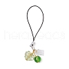 Glass & Acrylic Leaf Charm Mobile Straps HJEW-JM03341-4