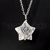 Natural Quartz Crystal Star Pendant Necklace PW-WG10869-10-1