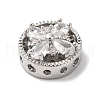 Brass Micro Pave Clear Cubic Zirconia Beads KK-G503-09P-2