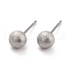 Tarnish Resistant 201 Stainless Steel Textured Ball Stud Earrings STAS-Z039-01D-P-2