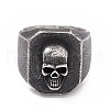 Skull 304 Stainless Steel Finger Ring RJEW-F137-02AS-2