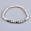Faceted Round Glass Beads Stretch Bracelets BJEW-T016-06A-1