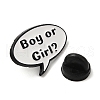 Word Boy or Girl Creative Speech Bubble Enamel Pins JEWB-P030-G01-3