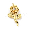 Long-Lasting Brass Micro Pave Clear Cubic Zirconia Connector Charms KK-O008-03A-G-1