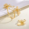 Flower Alloy Cuff Bangles & Rings Sets FS-WGBB150-01-4