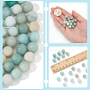  Natural Frosted Flower Amazonite Round Beads G-NB0005-34D-4