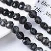 Natural Black Silk Stone/Netstone Beads Strands G-S359-367-4