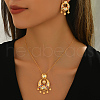 Bohemian Style Moon Brass Micro Pave Cubic Zirconia Earrings & Necklaces Set for Women SC3295-3
