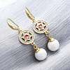 Brass Micro Pave Clear Cubic Zirconia Dangle Earrings EJEW-F362-03G-4