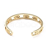 Clear Cubic Zirconia Evil Eye Open Cuff Bangle BJEW-A123-05G-2