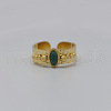 204 Stainless Steel with Synthetic Turquoise Cuff Rings FS-WG1A4E8-05-1