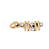 304 Stainless Steel Micro Pave Cubic Zirconia Charms STAS-D364-01G-1