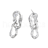 Clear Cubic Zirconia Interlocking Twist Oval Dangle Stud Earrings EJEW-N012-50P-1