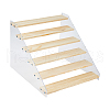 Rectangle Acrylic with Wood Minifigures Organizer Display Risers ODIS-WH0038-102D-1