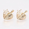 Brass Stud Earring Findings KK-K230-39G-NF-1