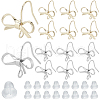 SOFPLATE 28Pcs 2 Color Bowknot Shape Brass Earring Hook DIY-SP0001-07-1