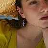 FIBLOOM 3 Pairs 3 Styles Natural Mixed Gemstone Wings Dangle Earrings with Brass Pins for Women EJEW-FI0003-19-6