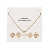 Brass Angel Number Pendant Necklaces & Alloy Pendants Sets SJEW-P005-01G-4