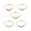 5Pcs 5 Color Natural Cowrie Shell & Glass Seed & Lampwork Evil Eye Braided Bead Bracelets Set BJEW-TA00198-1
