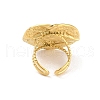 Hammered Round 304 Stainless Steel Open Cuff Ring for Women Men RJEW-Z038-02G-3