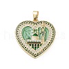 Rack Plating Brass Micro Pave Clear Cubic Zirconia Pendants KK-H474-24A-02G-1