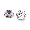 Brass Pave Natural Amethyst Multi-Strand Links KK-D366-01P-H-2