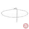 925 Sterling Silver Anklet AJEW-Z029-17P-1