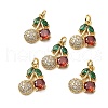 Brass Micro Pave Cubic Zirconia Pendants KK-Z114-08G-1