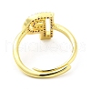 Mixed Color Enamel Initial Letter Adjustable Ring with Clear Cubic Zirconia RJEW-P045-01G-P-3