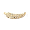 Brass Micro Pave Clear Cubic Zirconia Connector Charms KK-M294-28G-1