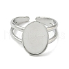 304 Stainless Steel Cuff Rings Components STAS-Z138-02P-02-4