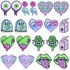 18pcs 9 styles Acrylic Pendant Halloween Terror Eye Beads Big Tongue Love Skeleton Hand Pendant DIY Jewelry Accessories JX817A-1