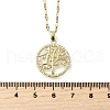 Brass Micro Pave Clear Cubic Zirconia Tree of Life Pendants NJEW-H066-01B-G-2
