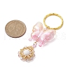 Butterfly Acrylic & Flower Glass Seed Beaded Keychain KEYC-MZ00007-02-3