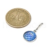 Resin Flat Round with Mermaid Fish Scale Keychin HJEW-JM01279-03-3