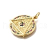 Brass Micro Pave Cubic Zirconia Pendants KK-F899-17G-2
