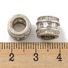 Rack Plating Brass Micro Pave Clear Cubic Zirconia European Beads KK-L215-323P-3