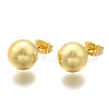 Rack Plating Brass Round Ball Stud Earrings for Women EJEW-F294-08F-G-2