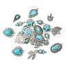 24Pcs 12 Styles Synthetic Turquoise Pendants FIND-TA0001-79-12