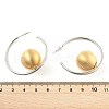 Round Two Tone Brass Stud Earrings for Women EJEW-U055-17PG-3