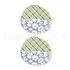 Plaid Theme Printed Acrylic Pendants OACR-T028-05C-2