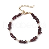 Natural Garnet Chip Beaded Bracelets for Women BJEW-JB11742-05-2