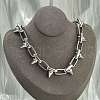 304 Stainless Steel Spike Link Chain Necklaces for Women Men NJEW-A043-02P-1