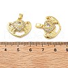 Heart Wings Brass Micro Pave Cubic Zirconia Pendants KK-M325-16C-G-3