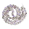 Electroplate Transparent Glass Beads Strands EGLA-N017-01D-2